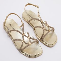 Rhinestone Cords Sandals TMA08001 Gold