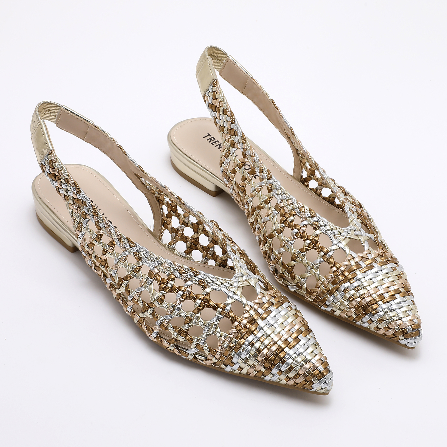 TMA03001_MULTI_BRONZE_5 Braided Flat Slingback TMA03001 Multi Bronze - Image 1